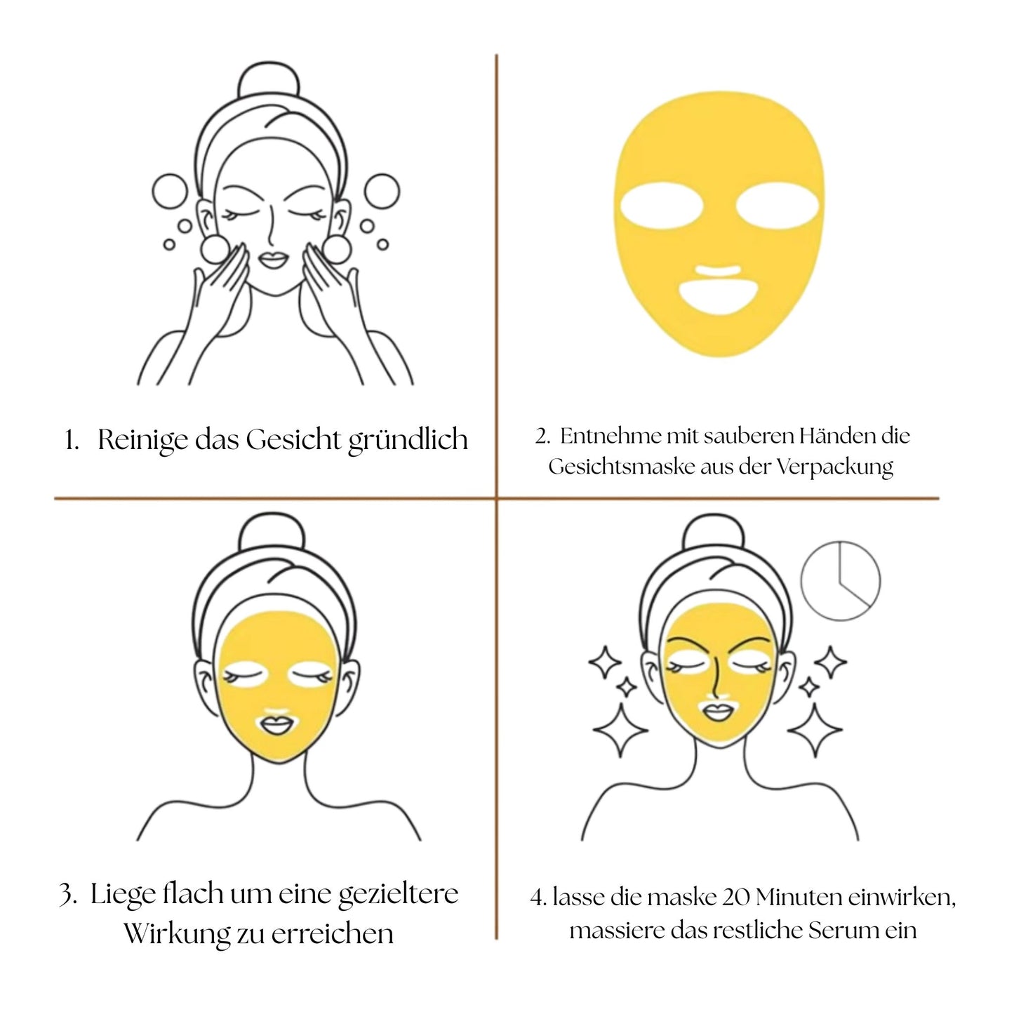 Gesichtmaske Glitzer 3x