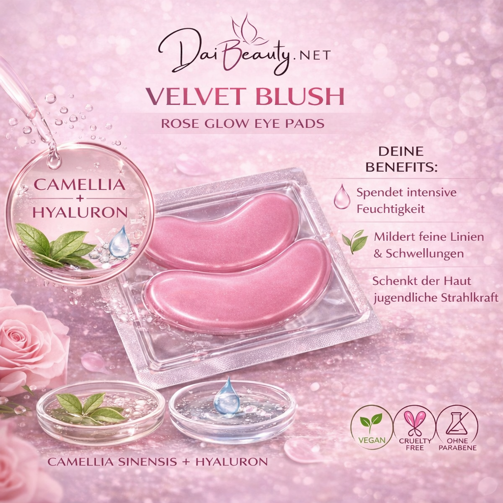🌸 Velvet Blush – Rosé Glow Eye Pads (5 Stück)