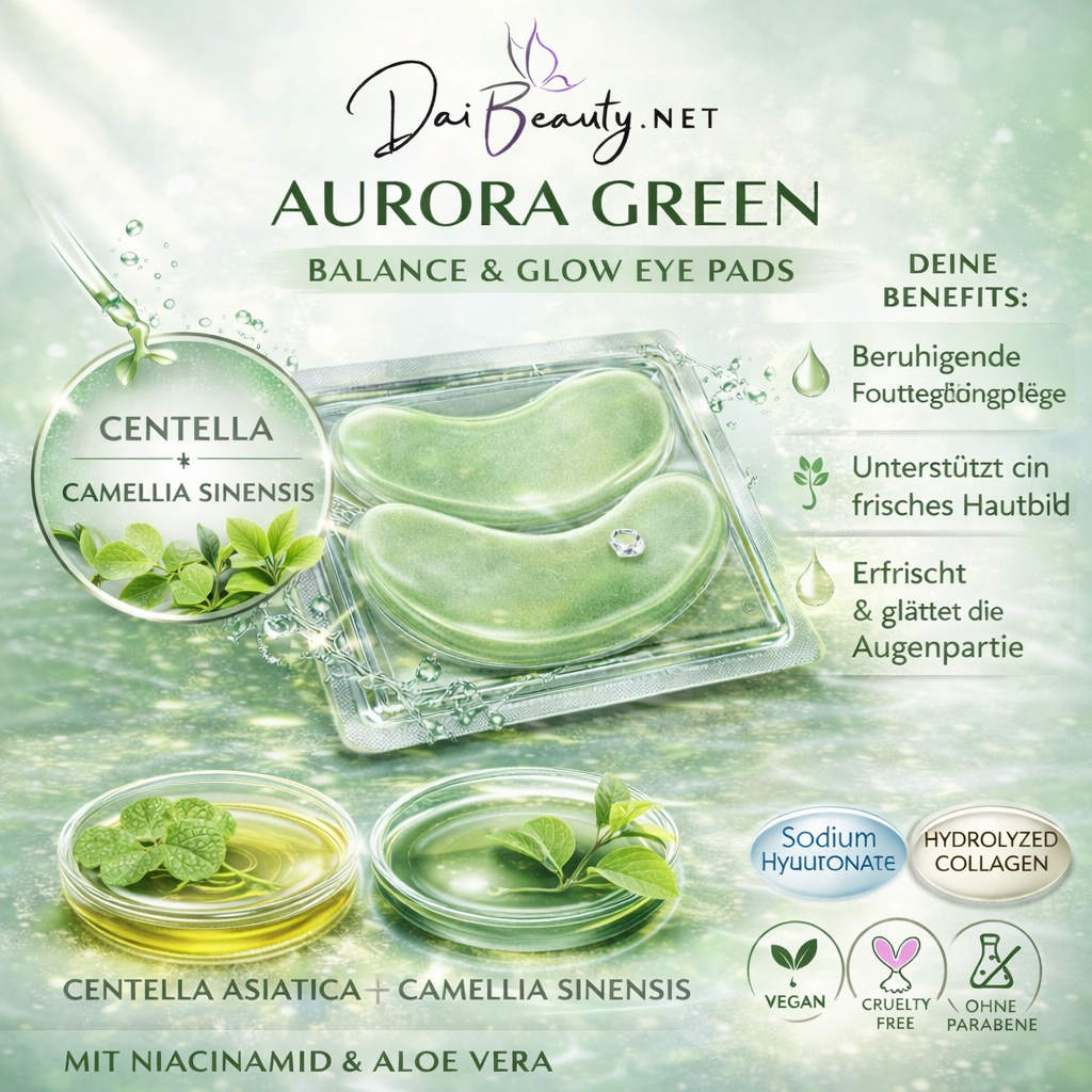 💚 Aurora Green – Balance & Glow Eye Pads (5 Stück)