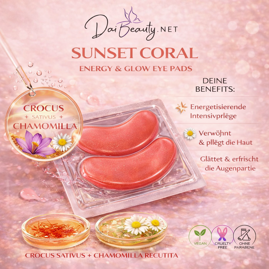 🧡 Sunset Coral – Energy Boost Eye Pads (5 Stück)